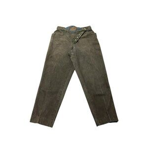 Vtg Jeans Cotton Line‎ Kejzar’s 30x28 Deer Flowers Side Button Gray Tapered